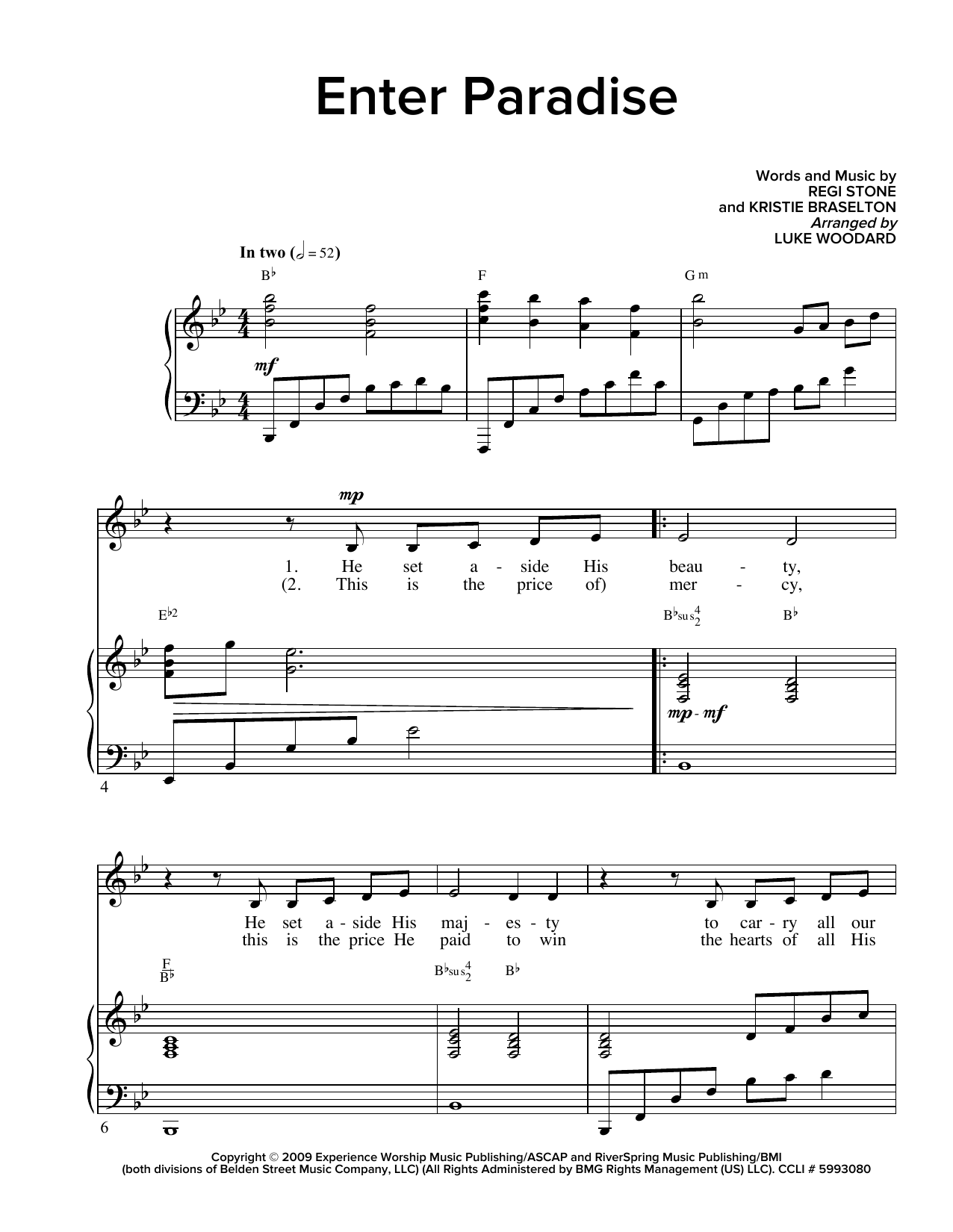Download Regi Stone Enter Paradise (arr. Luke Woodard) Sheet Music and learn how to play SATB PDF digital score in minutes