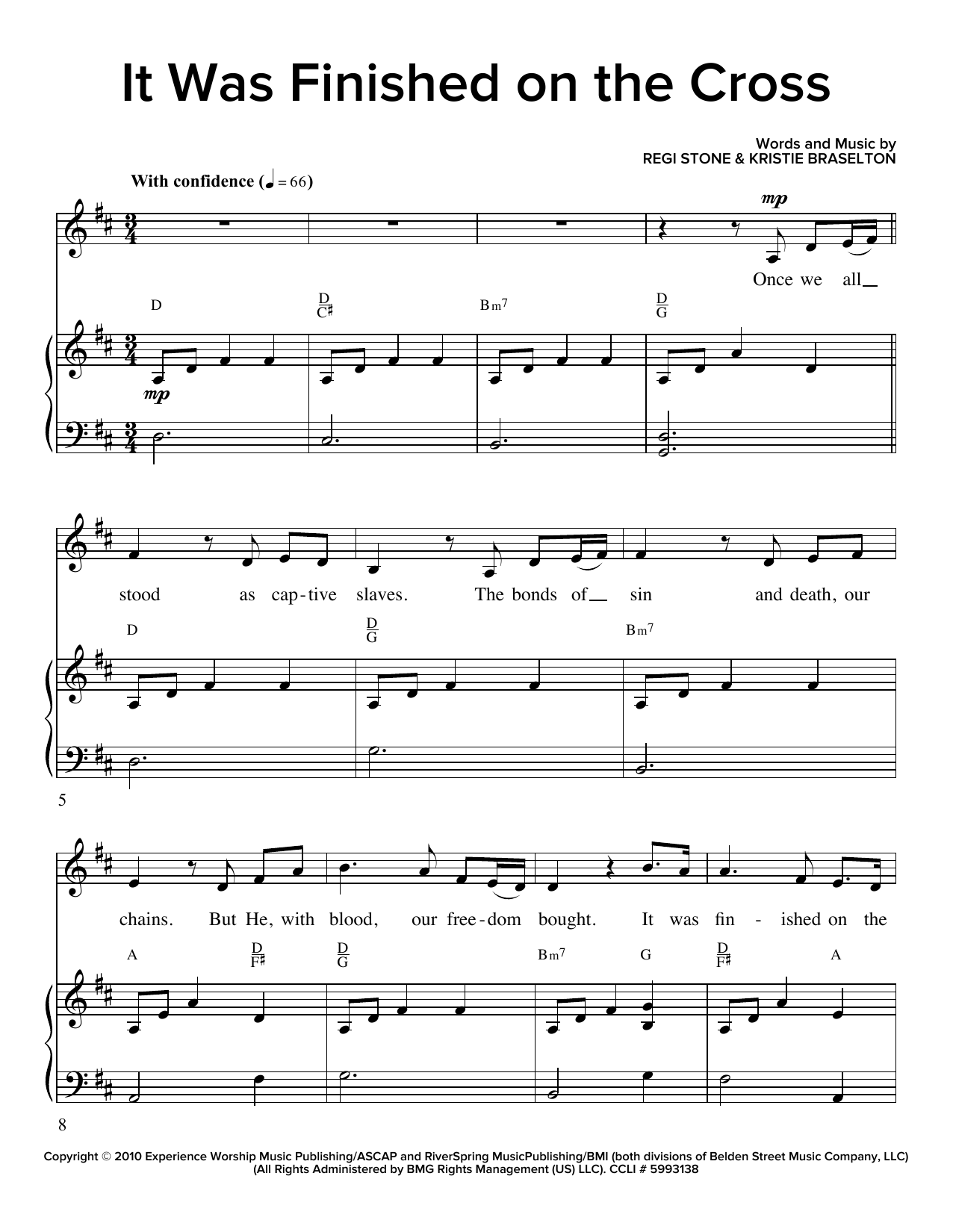 Download Regi Stone It Was Finished On The Cross Sheet Music and learn how to play SATB PDF digital score in minutes