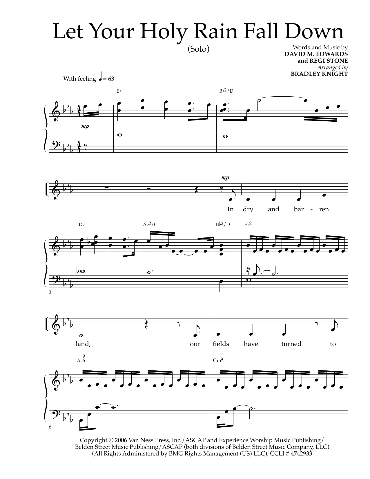 Download Regi Stone Let Your Holy Rain Fall Down (arr. Bradley Knight) Sheet Music and learn how to play SATB PDF digital score in minutes