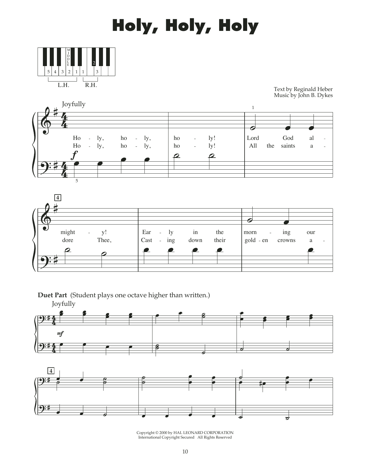 Download Reginald Heber Holy, Holy, Holy (arr. Carol Klose) Sheet Music and learn how to play 5-Finger Piano PDF digital score in minutes