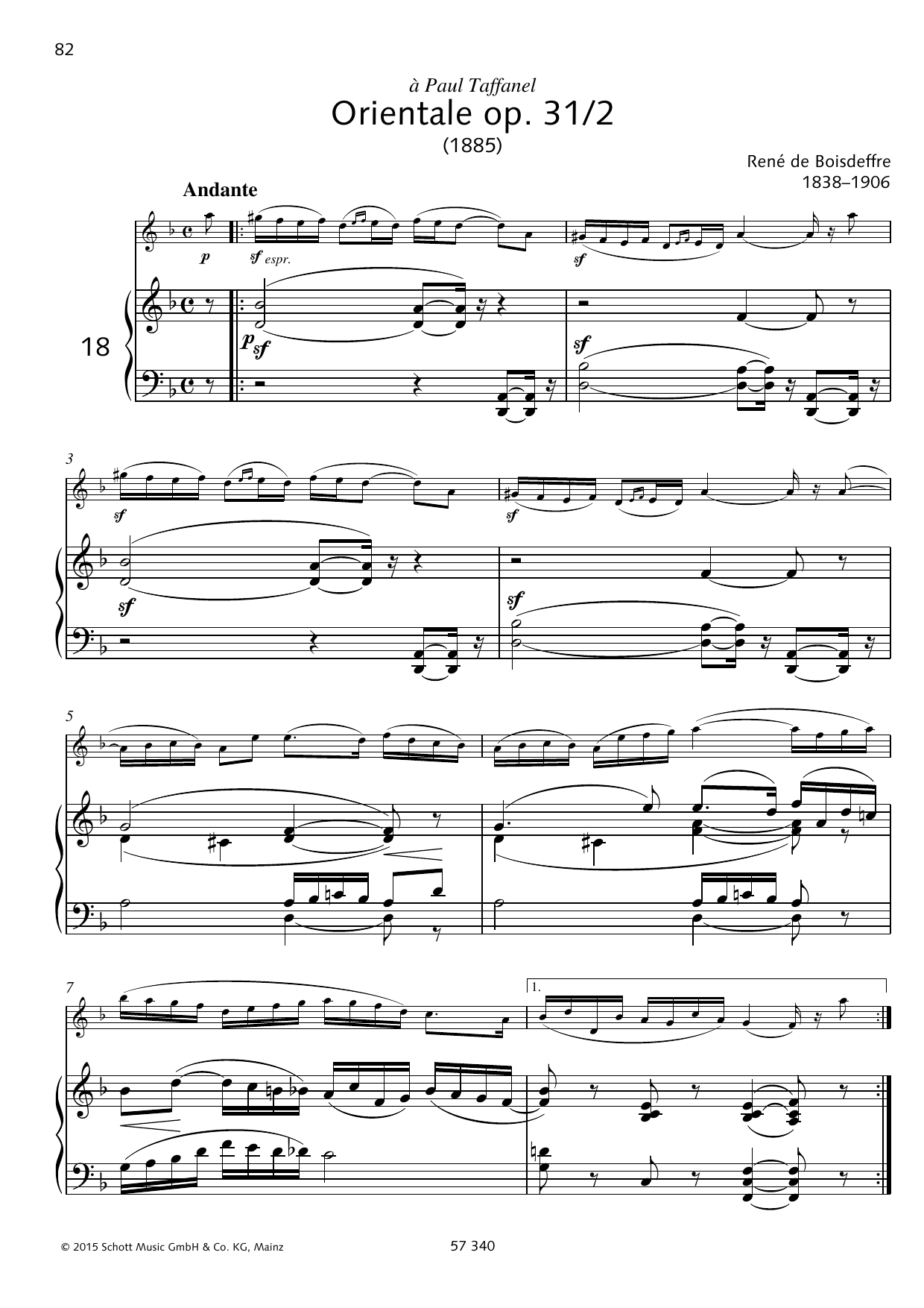 Download Rene De Boisdeffre Orientale Sheet Music and learn how to play Woodwind Solo PDF digital score in minutes
