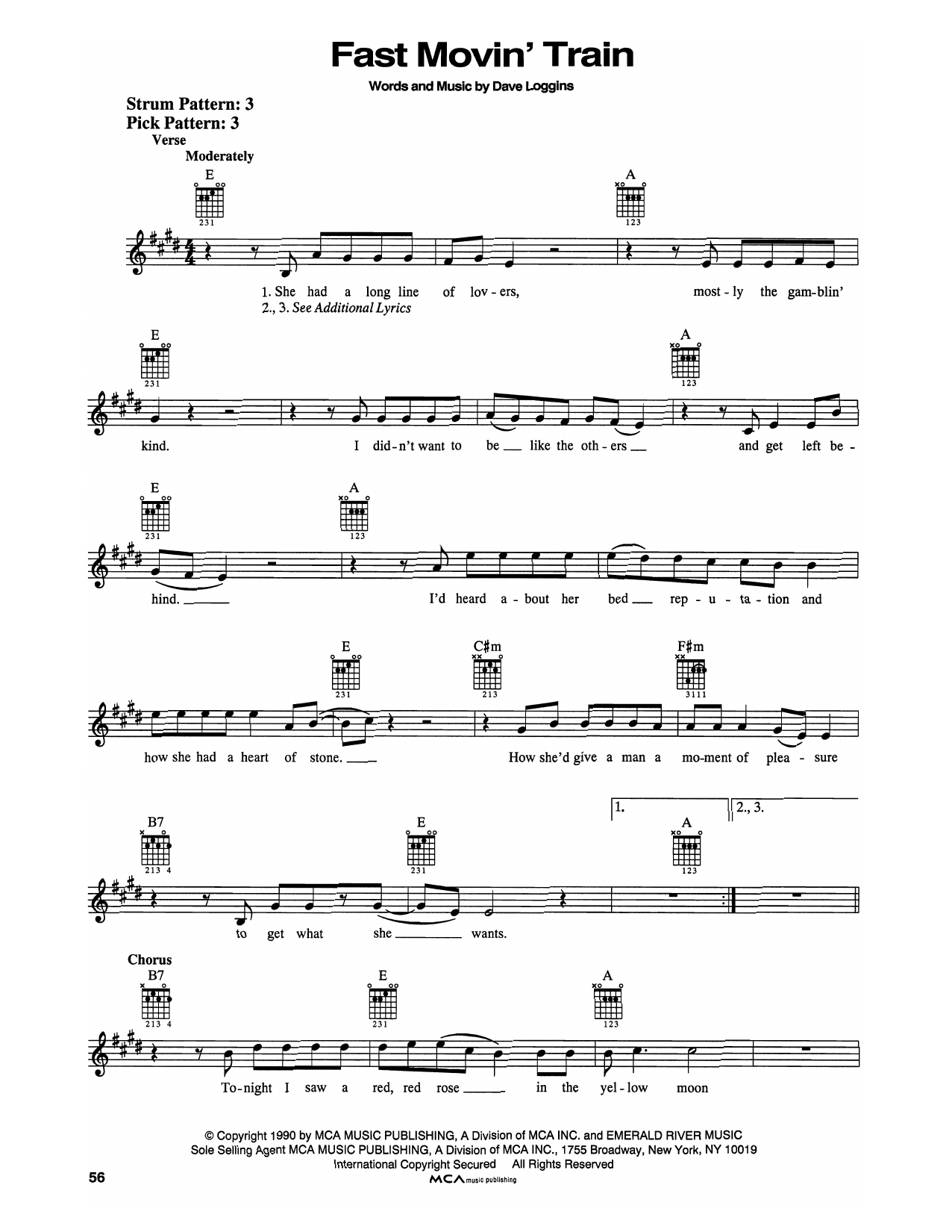 Download Restless Heart Fast Movin' Train Sheet Music and learn how to play Easy Guitar PDF digital score in minutes