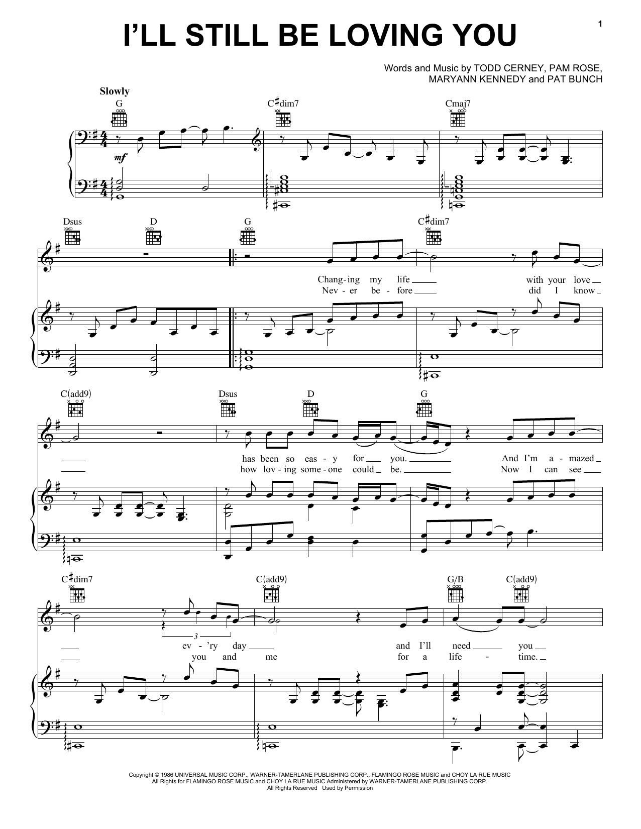 Download Restless Heart I'll Still Be Loving You Sheet Music and learn how to play Real Book – Melody, Lyrics & Chords PDF digital score in minutes