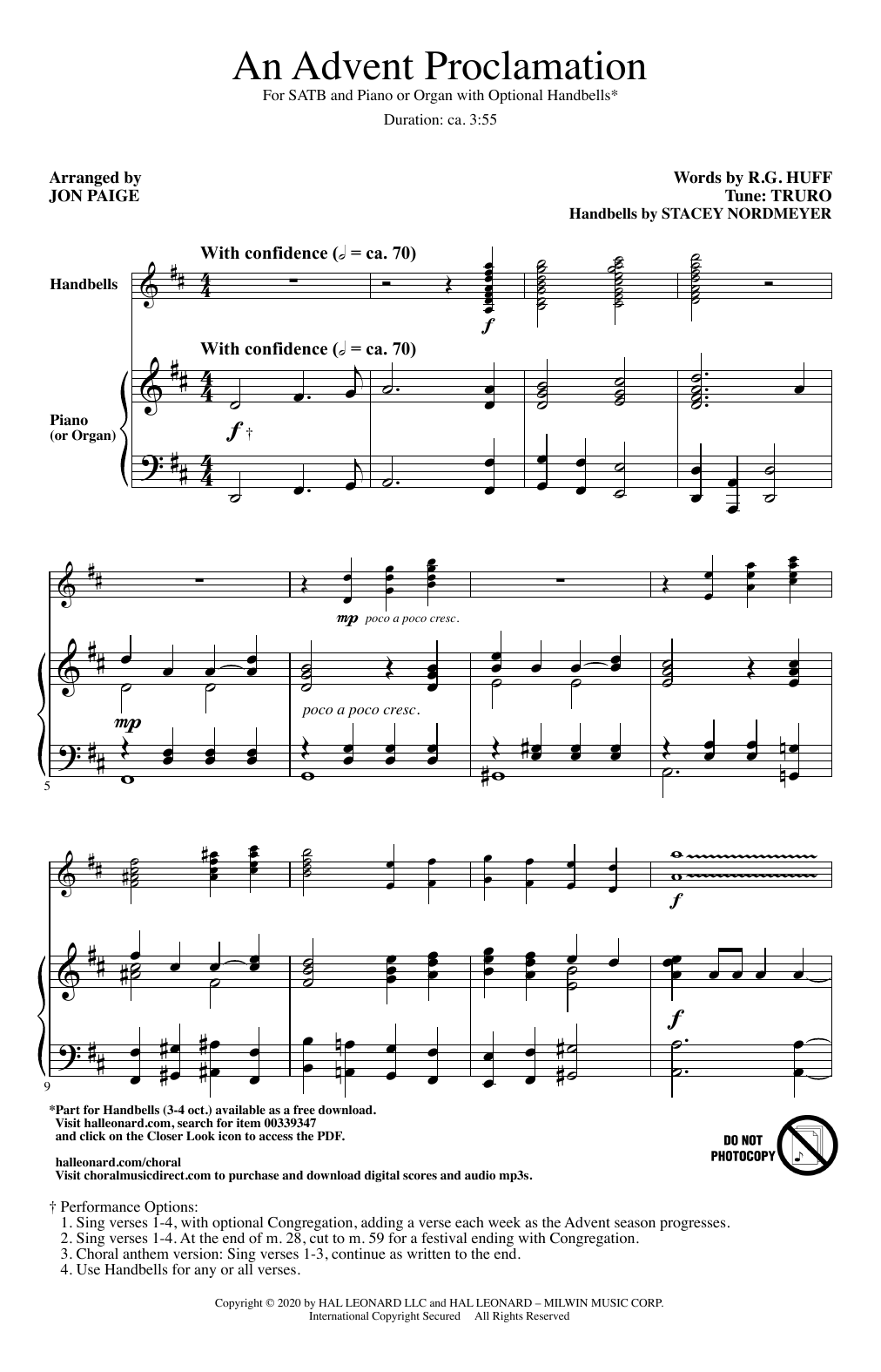 Download R.G. Huff An Advent Proclamation (arr. Jon Paige) Sheet Music and learn how to play SATB Choir PDF digital score in minutes
