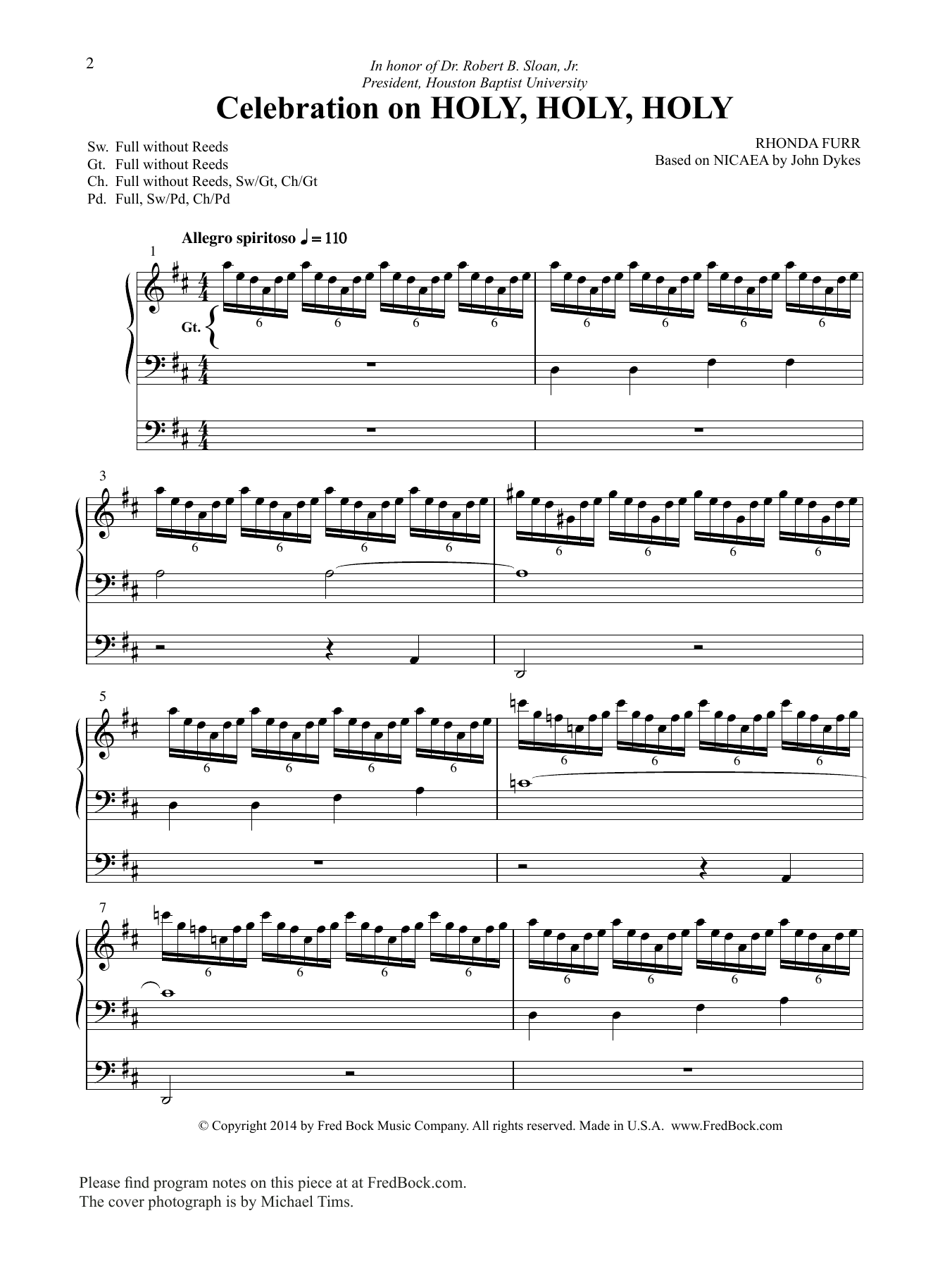 Download Rhonda Furr Celebration On Holy, Holy, Holy Sheet Music and learn how to play Organ PDF digital score in minutes