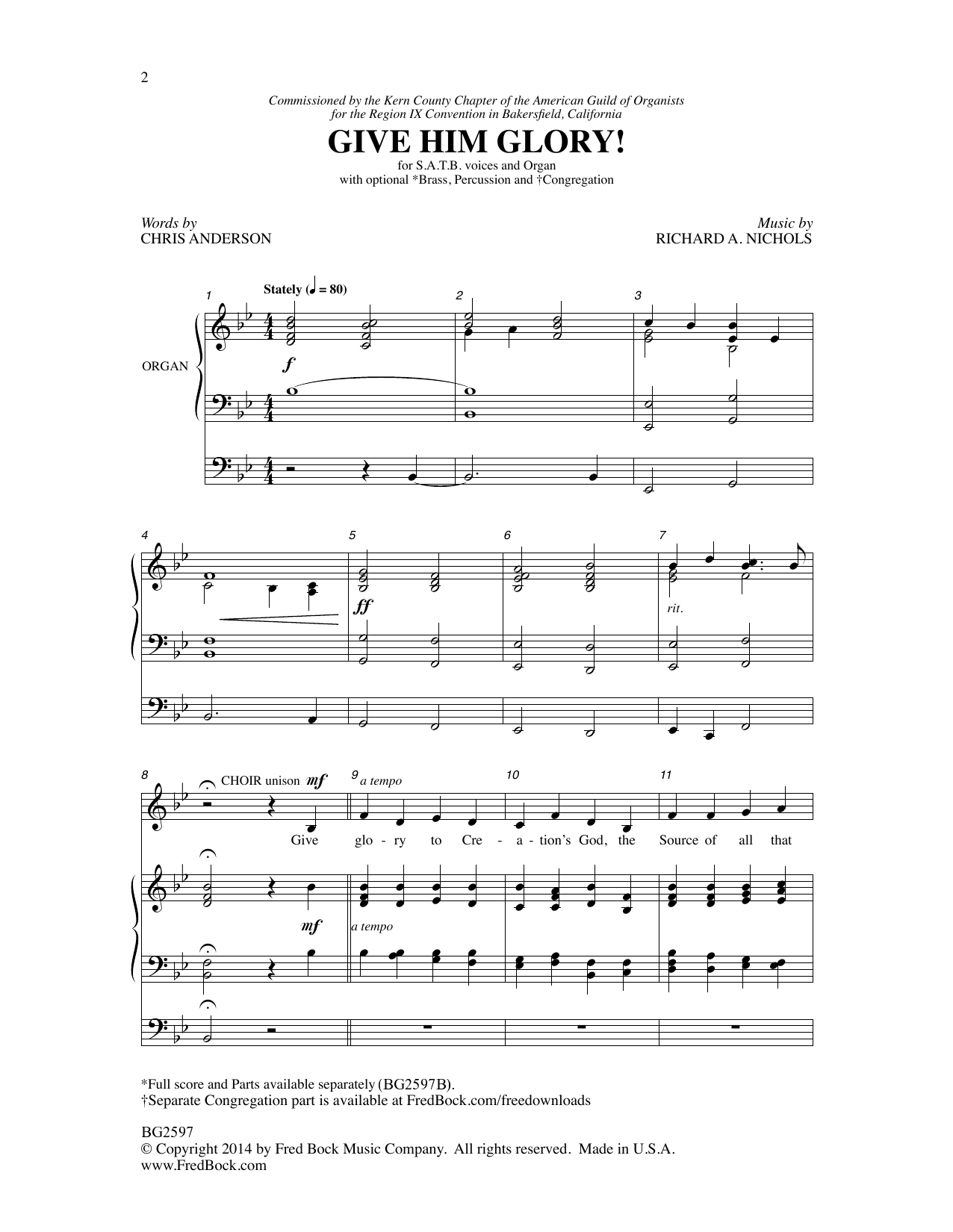 Download Richard A. Nichols Give Him Glory! Sheet Music and learn how to play SATB Choir PDF digital score in minutes