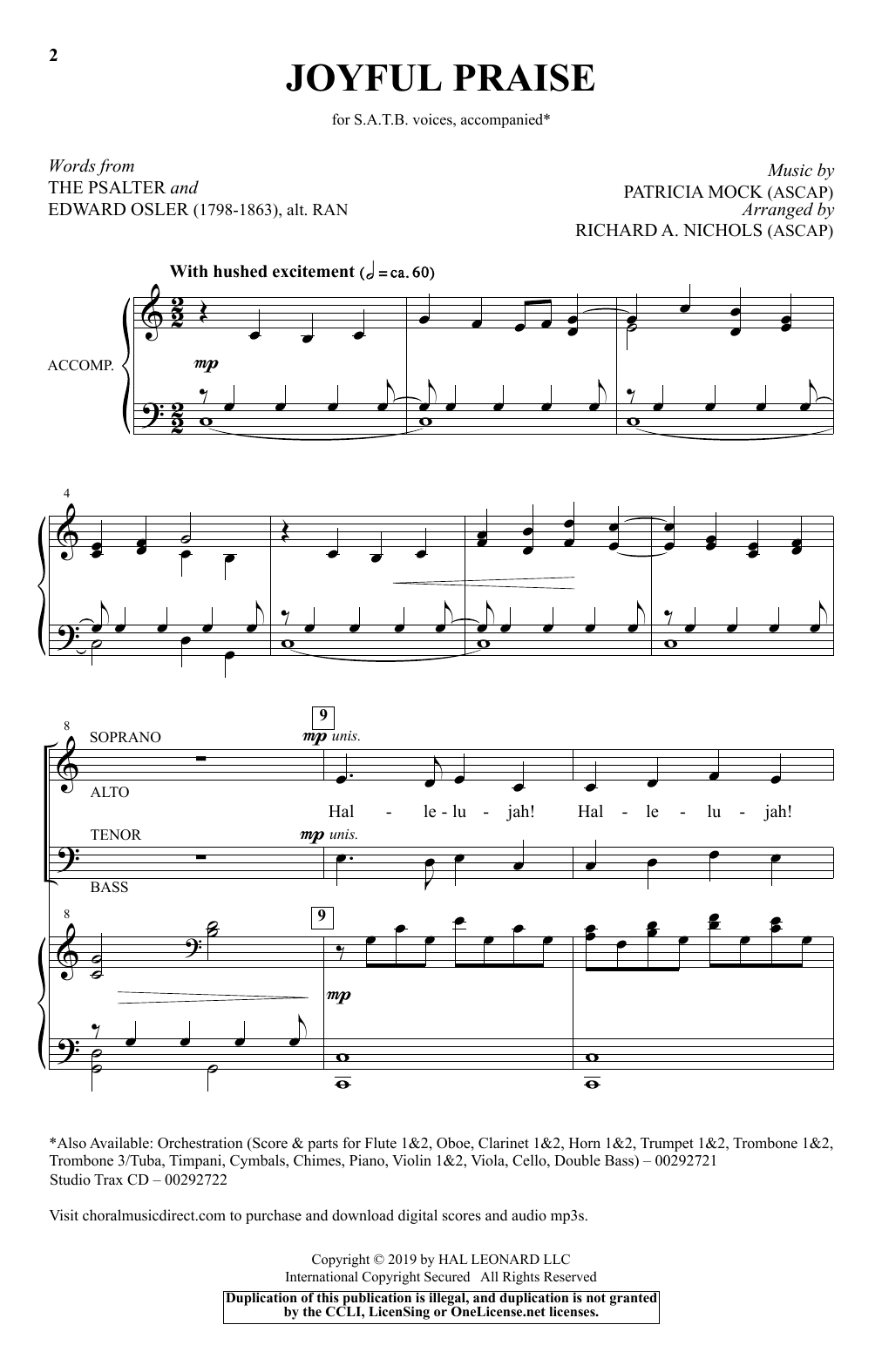 Download Richard A. Nichols Joyful Praise Sheet Music and learn how to play SATB Choir PDF digital score in minutes