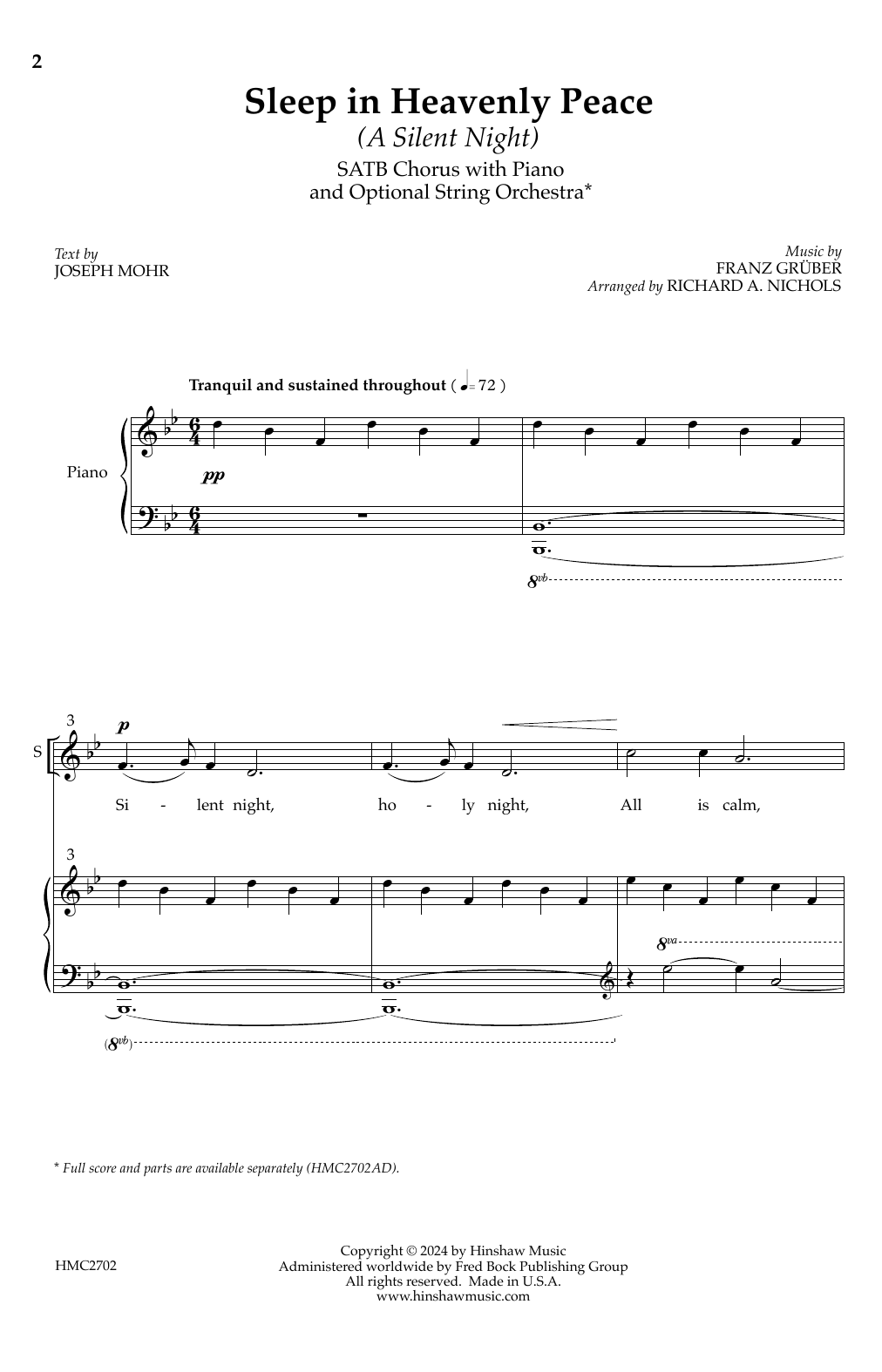 Download Richard A. Nichols Sleep In Heavenly Peace (A Silent Night) Sheet Music and learn how to play SATB Choir PDF digital score in minutes