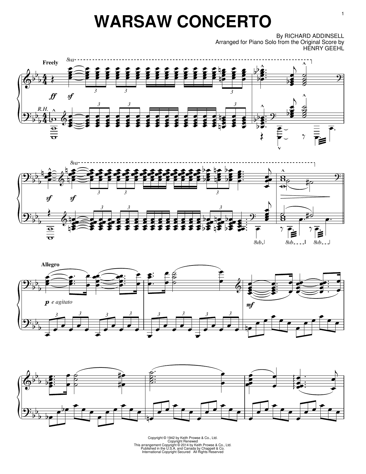 Download Richard Addinsell Warsaw Concerto Sheet Music and learn how to play Piano, Vocal & Guitar (Right-Hand Melody) PDF digital score in minutes