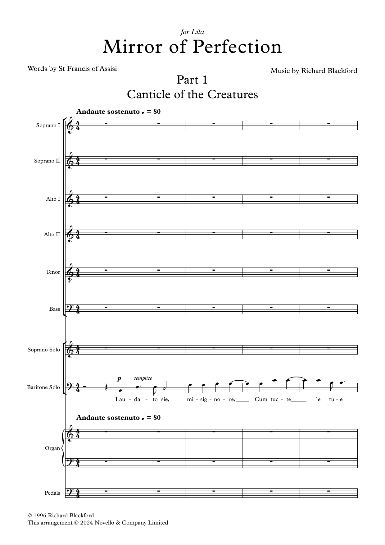 Download Richard Blackford Mirror Of Perfection (Organ Version) Sheet Music and learn how to play SATB Choir PDF digital score in minutes