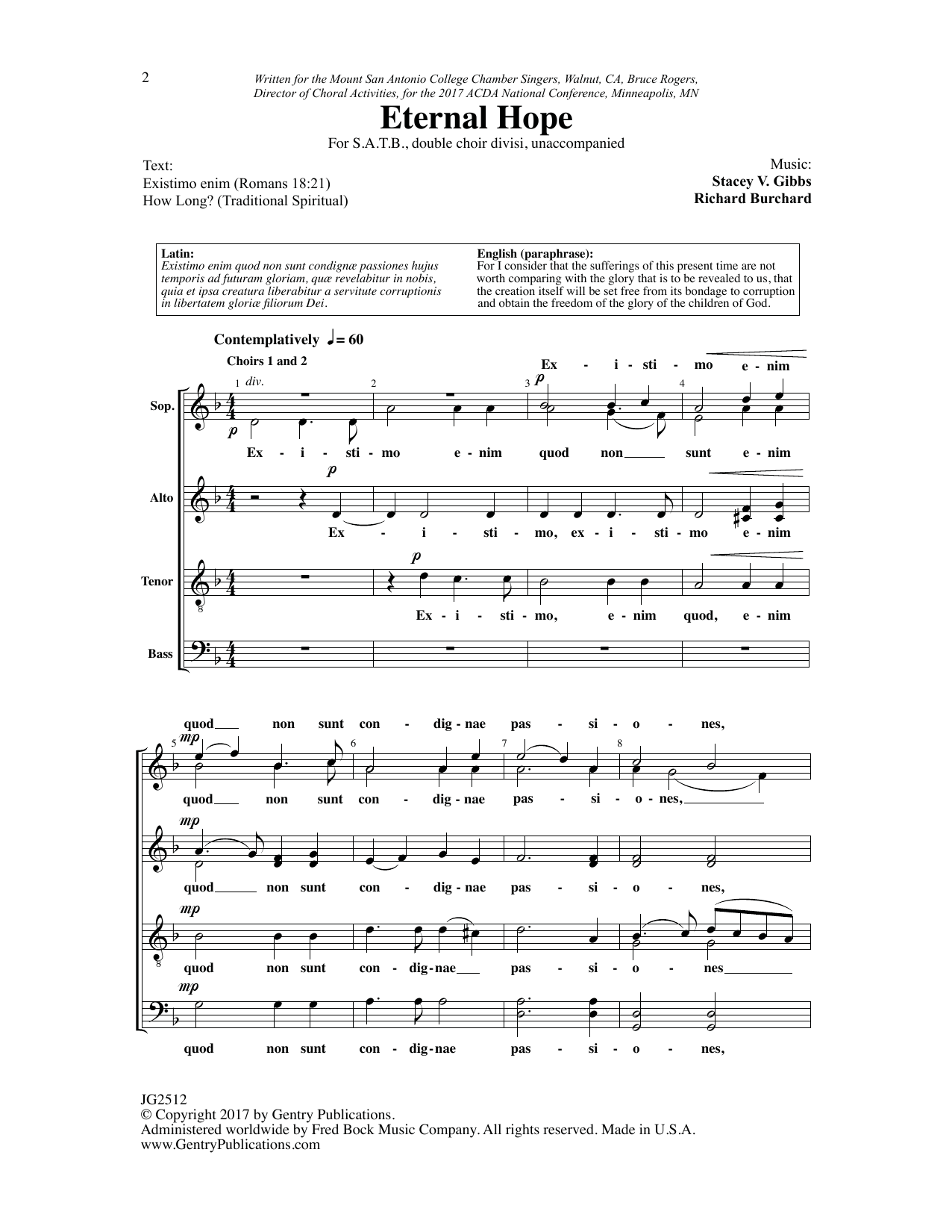 Download Richard Burchard Eternal Hope Sheet Music and learn how to play SATB Choir PDF digital score in minutes