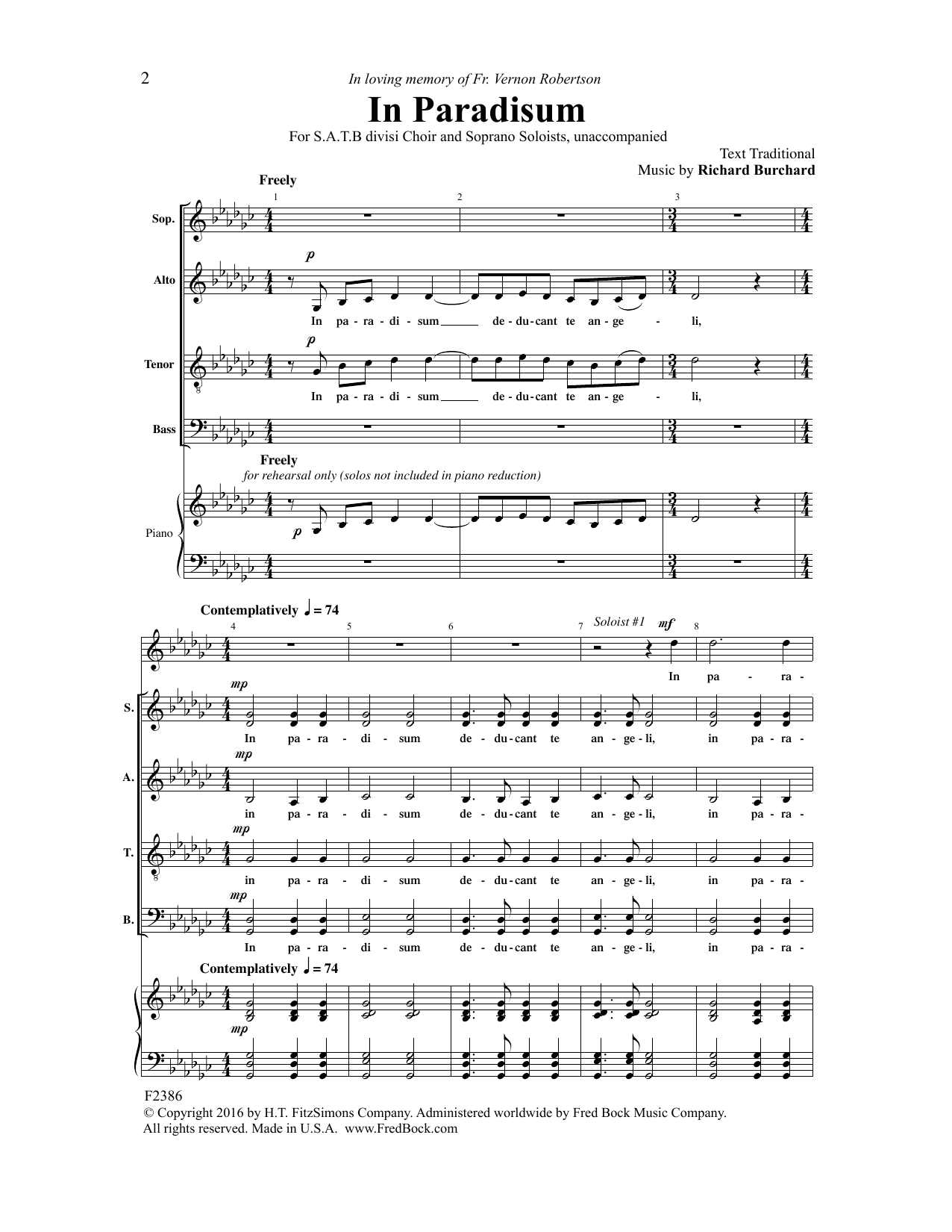 Download Richard Burchard In Paradisum Sheet Music and learn how to play SATB Choir PDF digital score in minutes