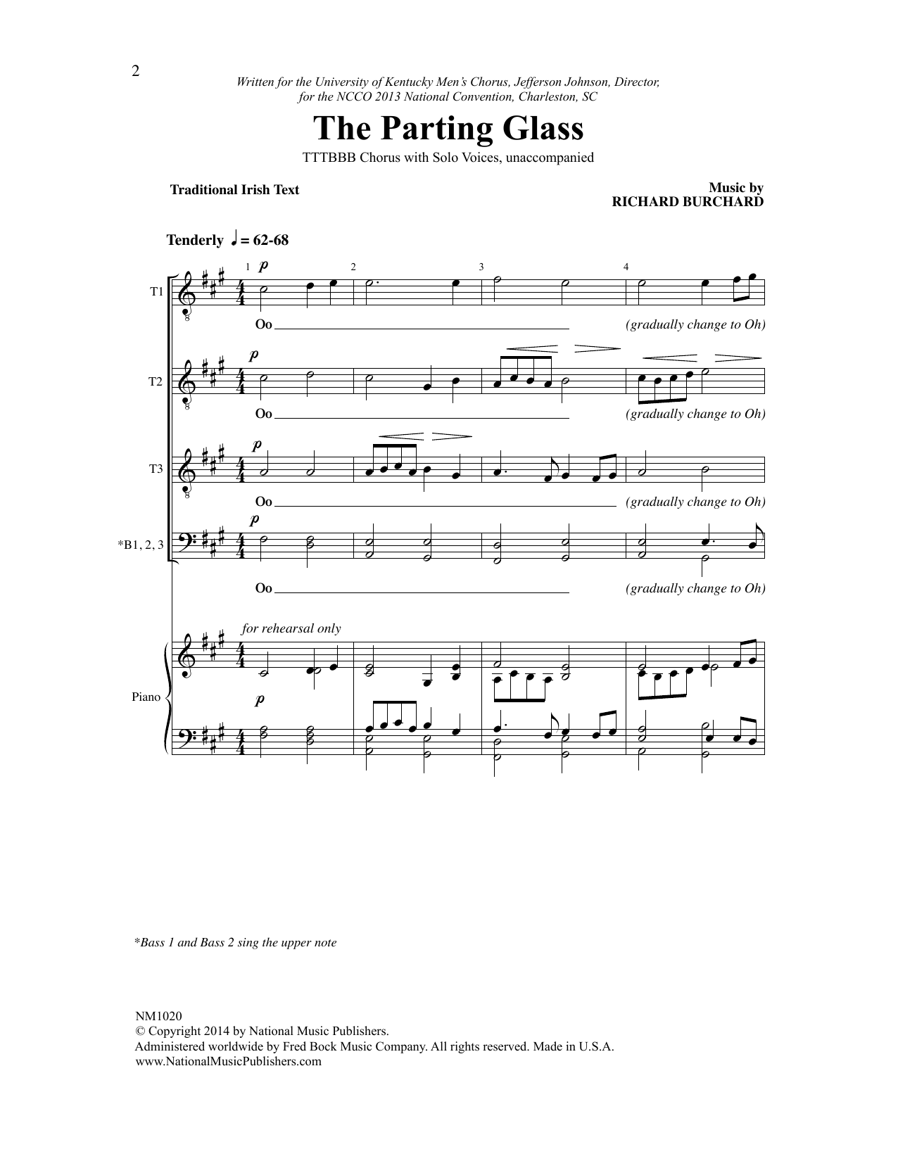 Download Richard Burchard The Parting Glass Sheet Music and learn how to play Choir PDF digital score in minutes