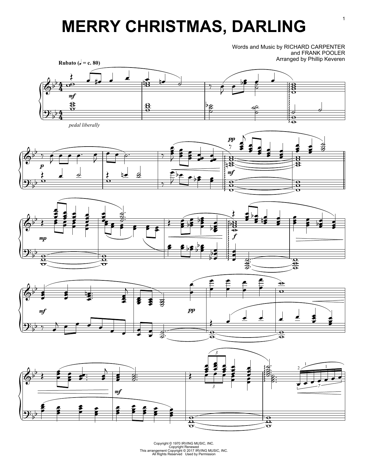 Download Phillip Keveren Merry Christmas, Darling Sheet Music and learn how to play Piano PDF digital score in minutes