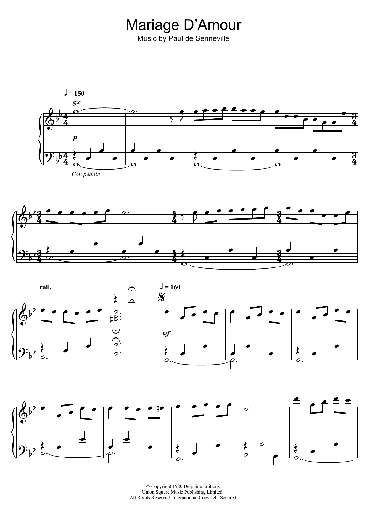 Download Richard Clayderman Mariage D'Amour Sheet Music and learn how to play Piano PDF digital score in minutes