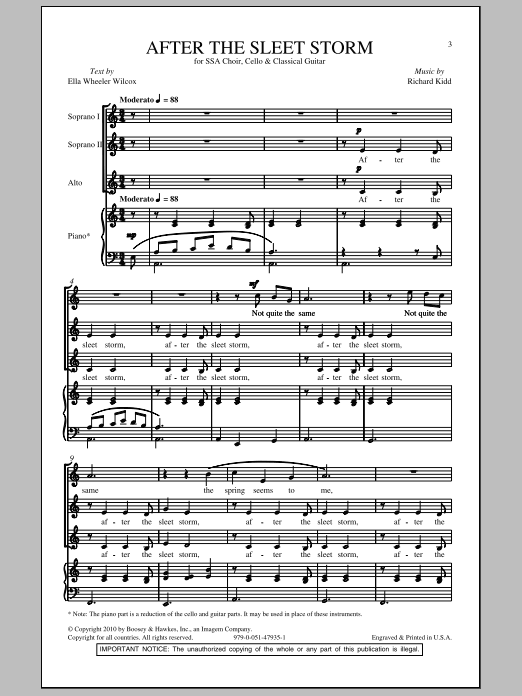 Download Richard Kidd After The Sleet Storm Sheet Music and learn how to play SSA PDF digital score in minutes