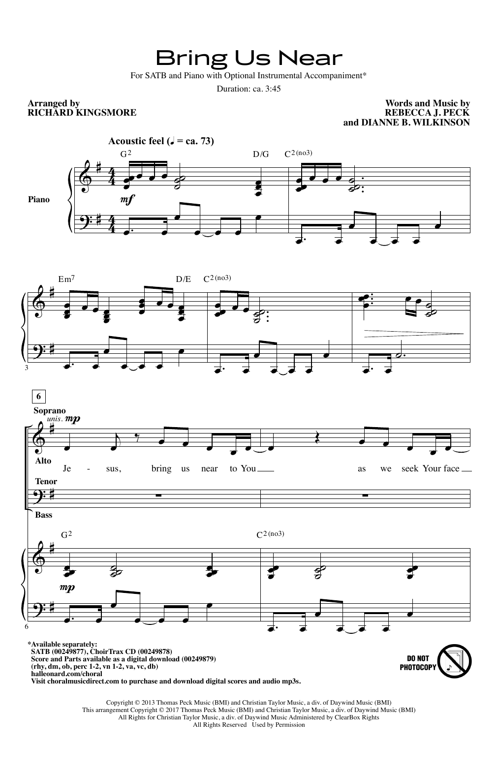 Download Richard Kingsmore Bring Us Near Sheet Music and learn how to play SATB PDF digital score in minutes