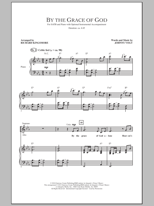 Download Richard Kingsmore By The Grace Of God Sheet Music and learn how to play SATB PDF digital score in minutes