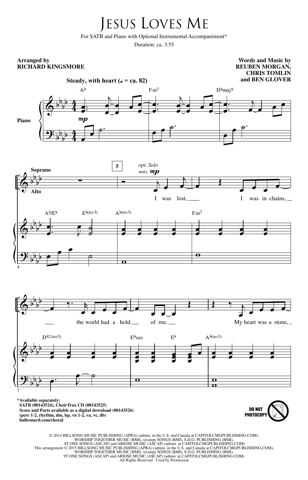 Download Richard Kingsmore Jesus Loves Me Sheet Music and learn how to play SATB Choir PDF digital score in minutes