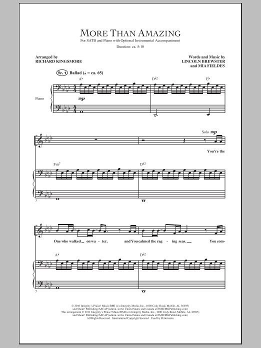 Download Richard Kingsmore More Than Amazing Sheet Music and learn how to play SATB PDF digital score in minutes