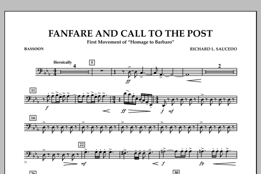 Download Richard L. Saucedo Fanfare and Call to the Post - Bassoon Sheet Music and learn how to play Concert Band PDF digital score in minutes