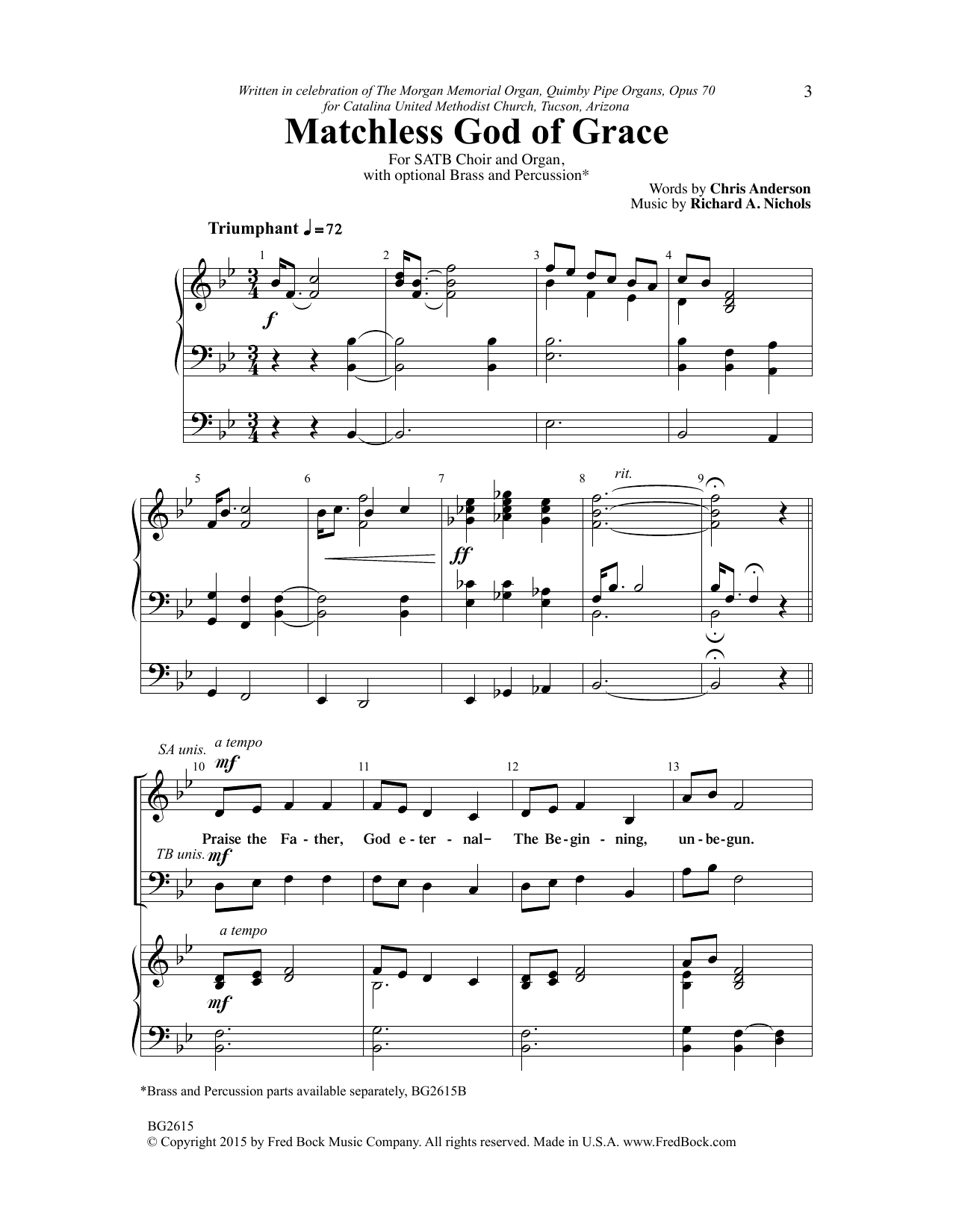 Download Richard Nichols Matchless God Of Grace Sheet Music and learn how to play SATB Choir PDF digital score in minutes