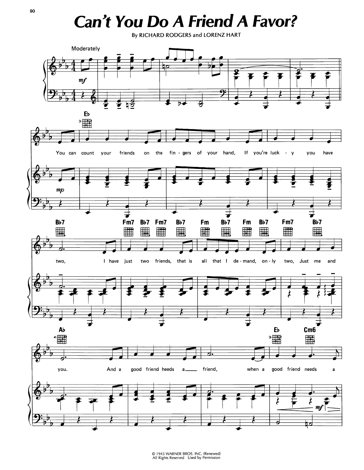 Download Richard Rodgers Can't You Do A Friend A Favor? (from A Connecticut Yankee) Sheet Music and learn how to play Piano, Vocal & Guitar Chords (Right-Hand Melody) PDF digital score in minutes