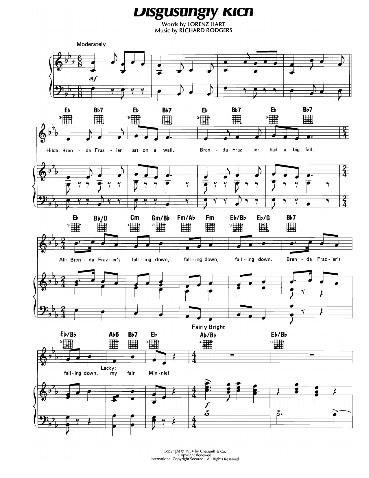 Download Richard Rodgers Disgustingly Rich (from Higher And Higher) Sheet Music and learn how to play Piano, Vocal & Guitar Chords (Right-Hand Melody) PDF digital score in minutes
