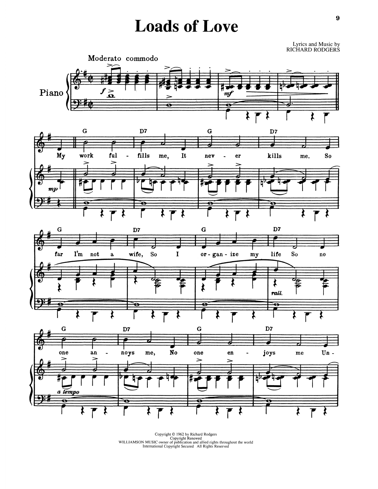 Download Richard Rodgers Loads Of Love (from No Strings) Sheet Music and learn how to play Piano & Vocal PDF digital score in minutes