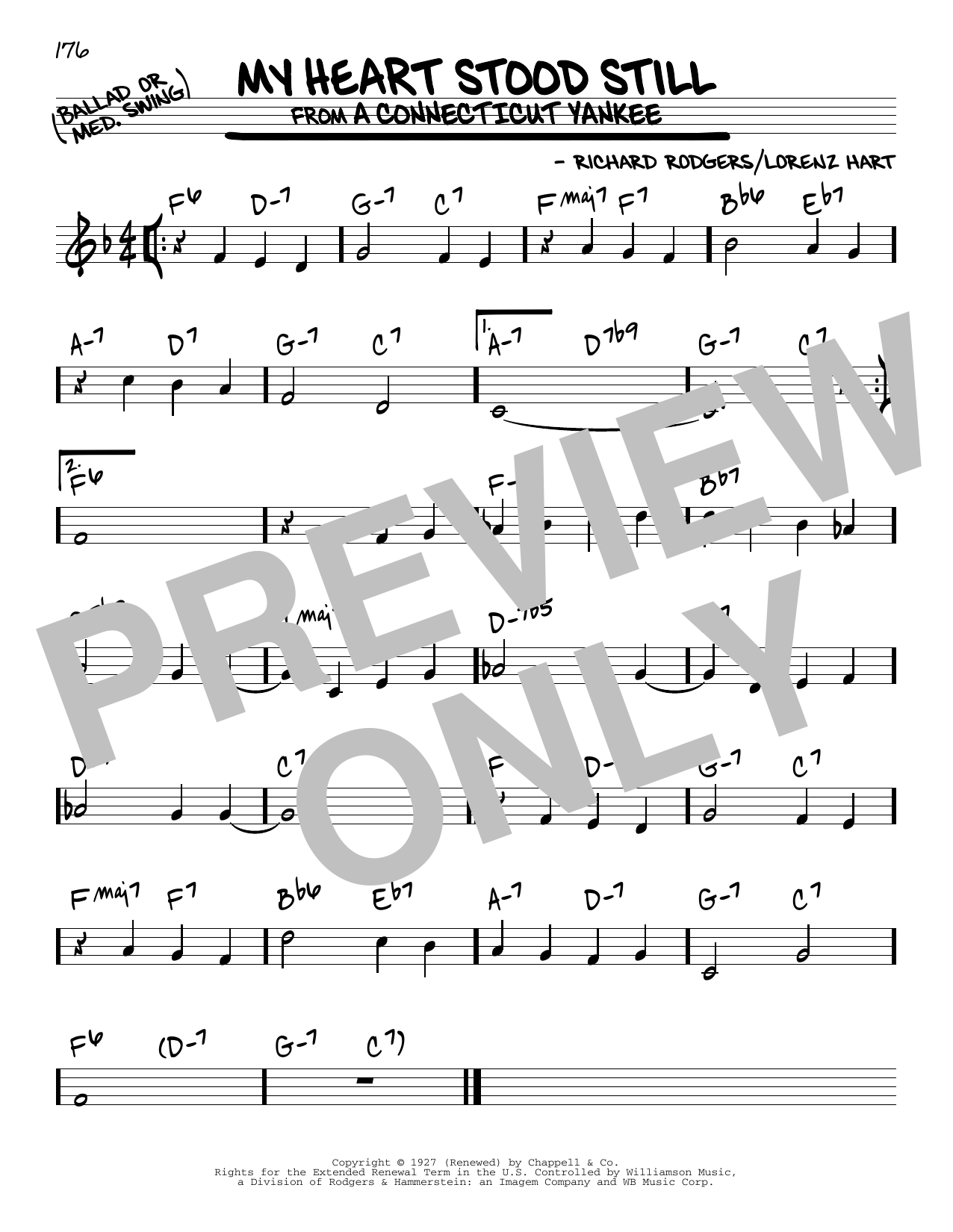 Download Richard Rodgers My Heart Stood Still Sheet Music and learn how to play Real Book – Melody & Chords PDF digital score in minutes