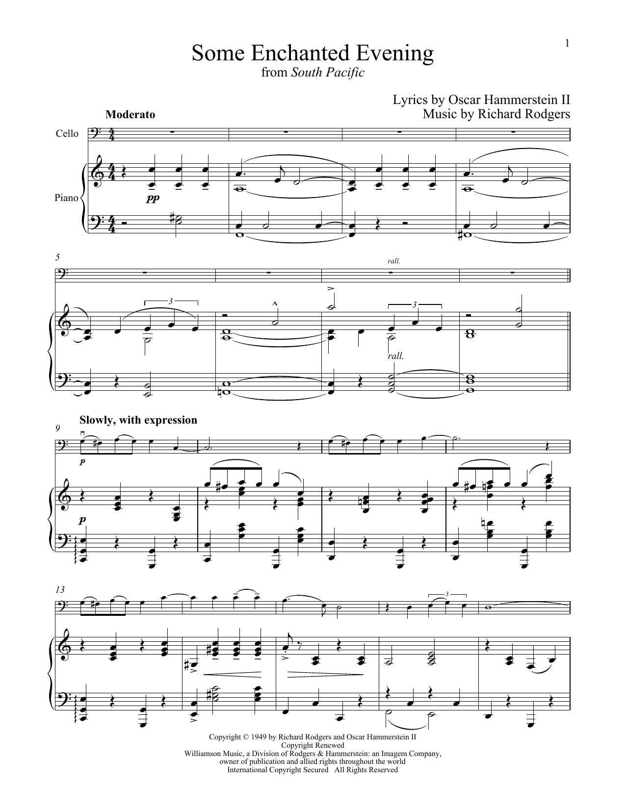 Download Richard Rodgers Some Enchanted Evening (from South Pacific) Sheet Music and learn how to play Trumpet and Piano PDF digital score in minutes