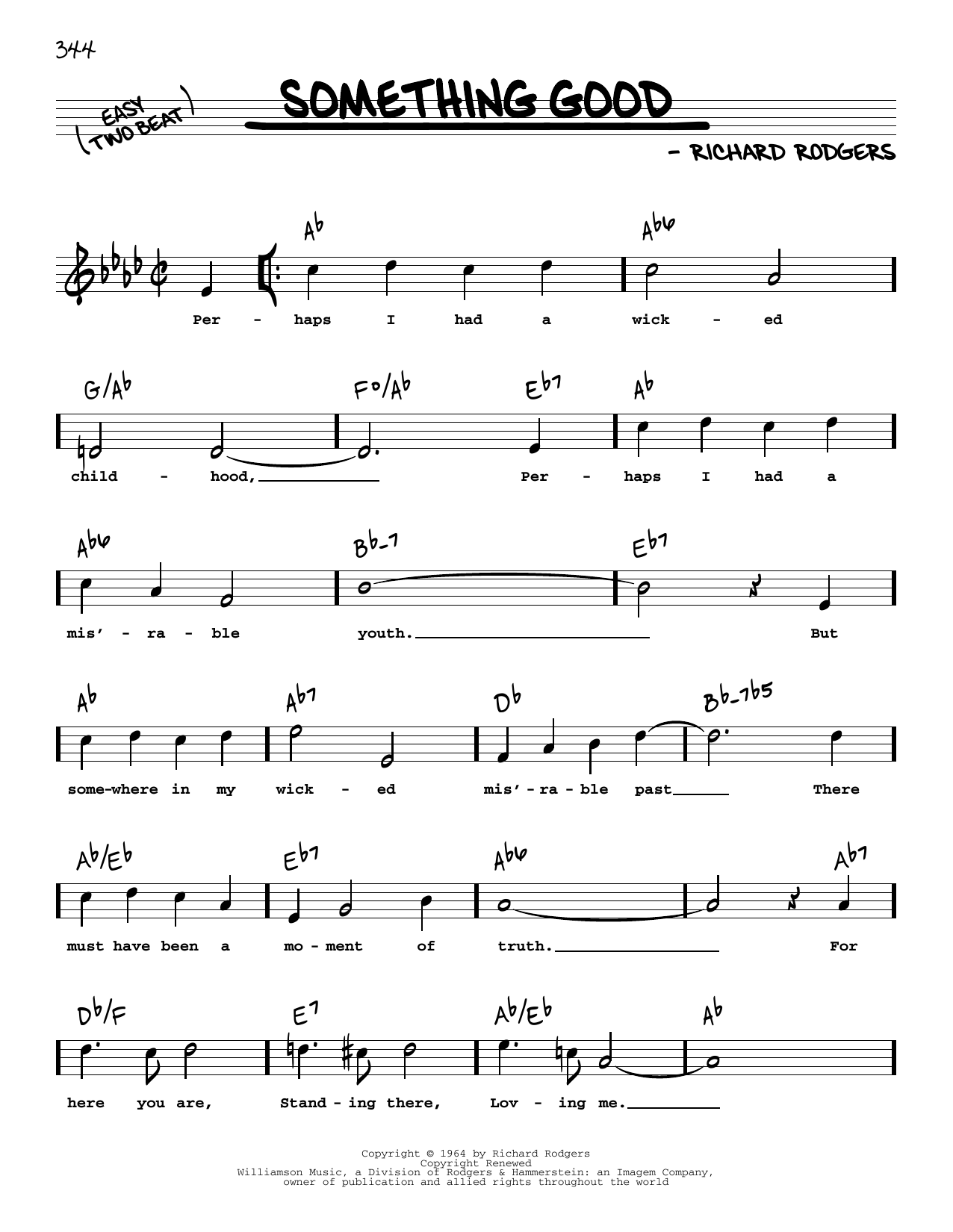 Download Richard Rodgers Something Good (from The Sound Of Music) (High Voice) Sheet Music and learn how to play Real Book – Melody, Lyrics & Chords PDF digital score in minutes