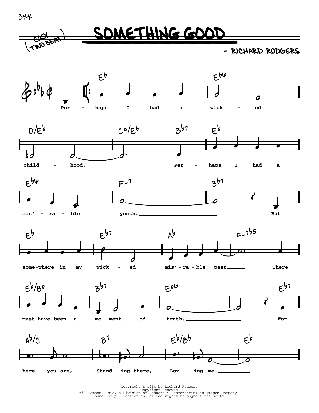Download Richard Rodgers Something Good (from The Sound Of Music) (Low Voice) Sheet Music and learn how to play Real Book – Melody, Lyrics & Chords PDF digital score in minutes