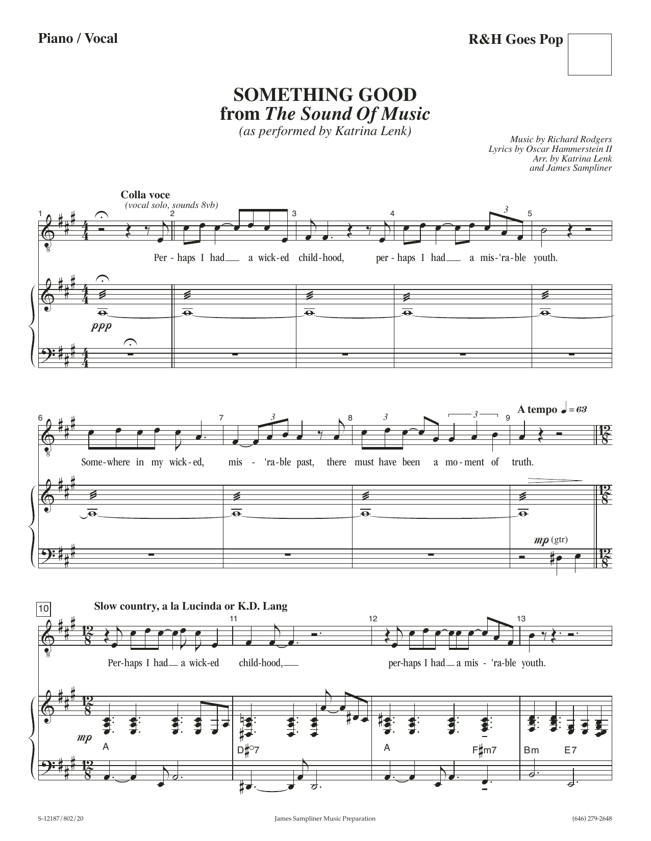 Download Richard Rodgers Something Good [R&H Goes Pop! version] (from The Sound Of Music) Sheet Music and learn how to play Piano & Vocal PDF digital score in minutes