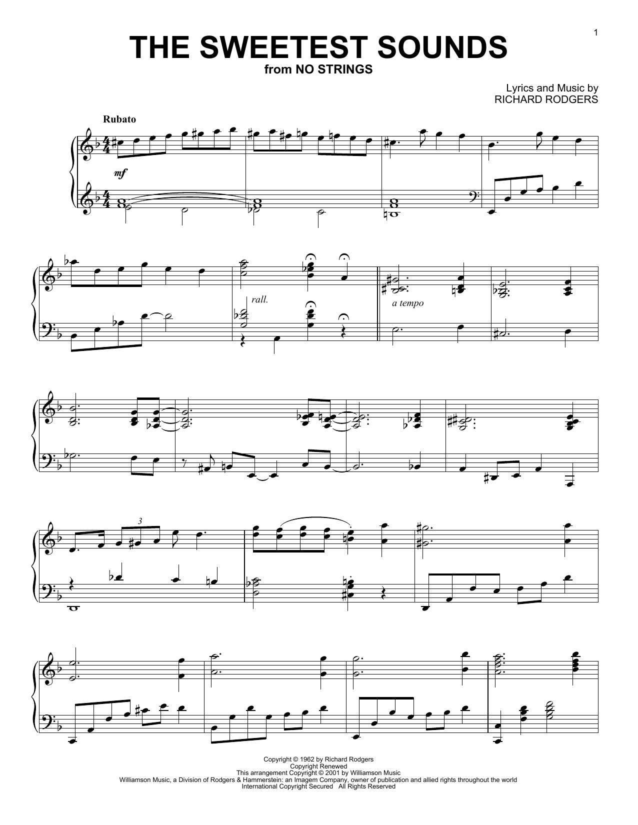 Download Richard Rodgers The Sweetest Sounds (arr. Al Lerner) Sheet Music and learn how to play Piano Solo PDF digital score in minutes