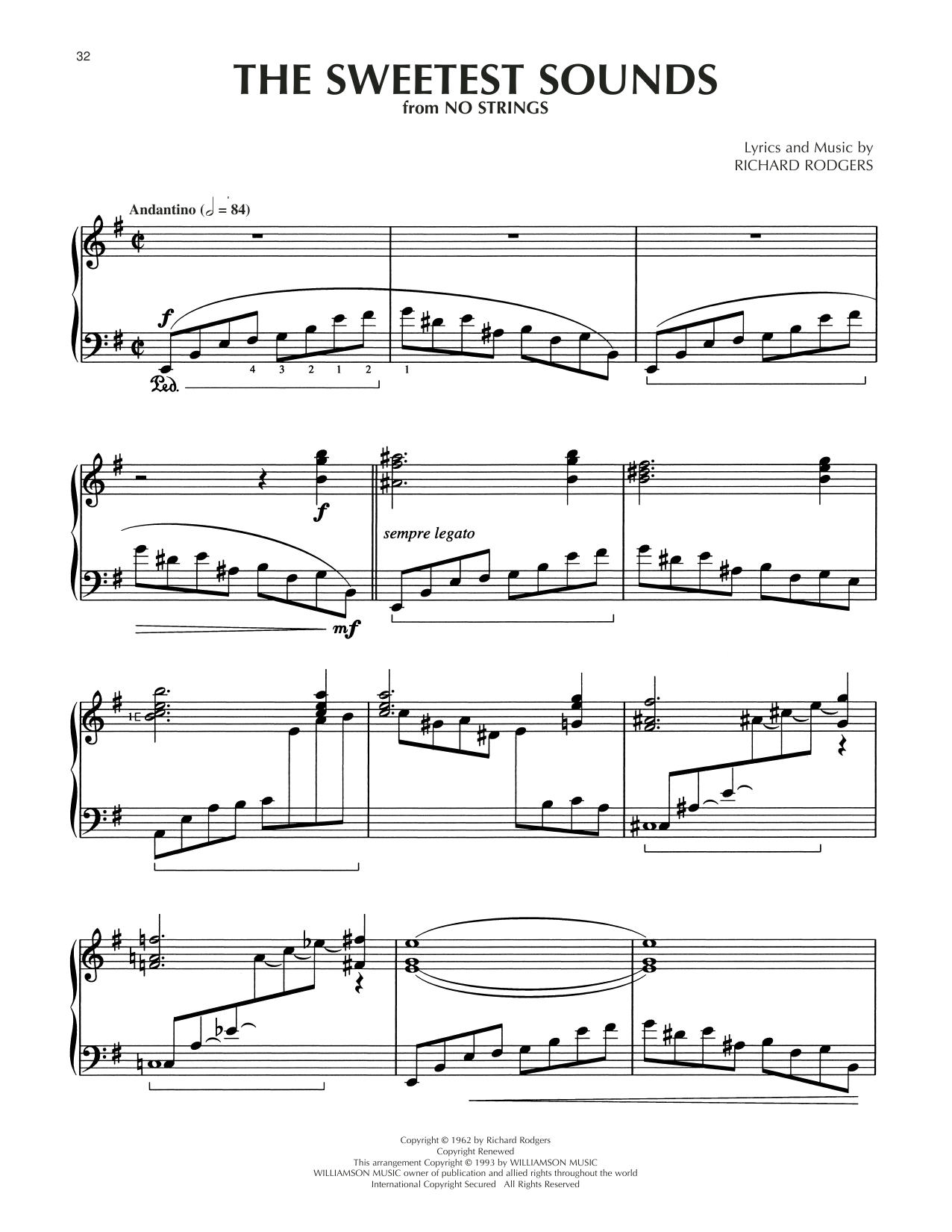 Download Richard Rodgers The Sweetest Sounds (arr. Dick Hyman) Sheet Music and learn how to play Piano Solo PDF digital score in minutes