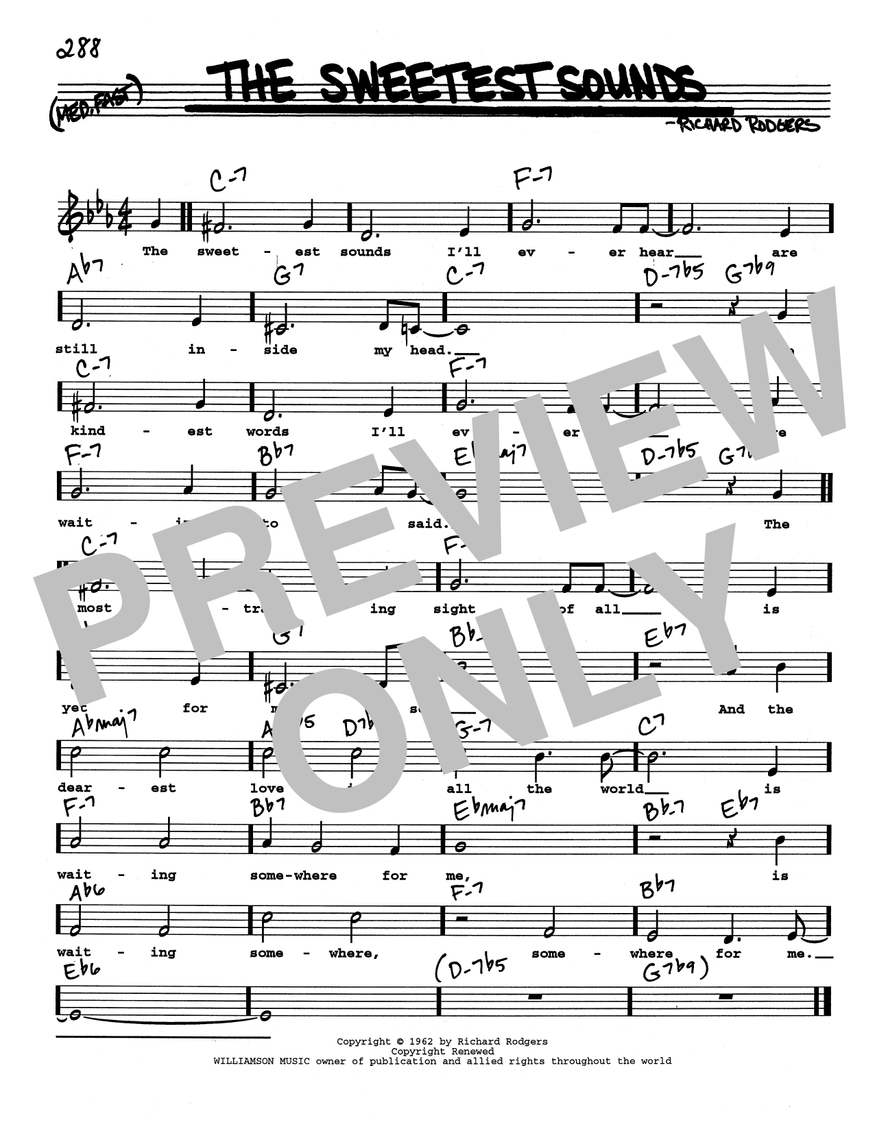 Download Richard Rodgers The Sweetest Sounds (Low Voice) Sheet Music and learn how to play Real Book – Melody, Lyrics & Chords PDF digital score in minutes