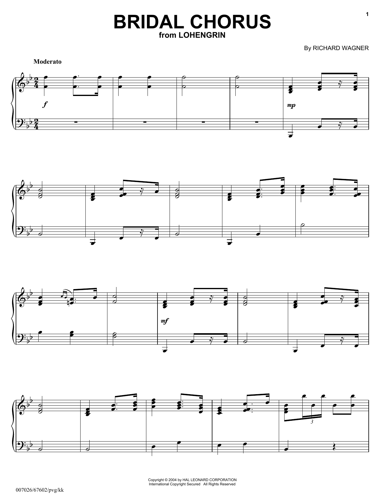 Download Richard Wagner Bridal Chorus Sheet Music and learn how to play Clarinet PDF digital score in minutes