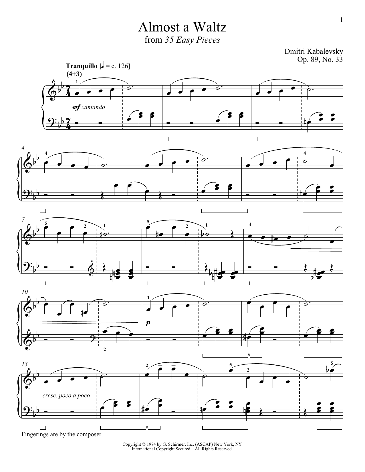 Download Richard Walters Almost A Waltz Sheet Music and learn how to play Piano PDF digital score in minutes