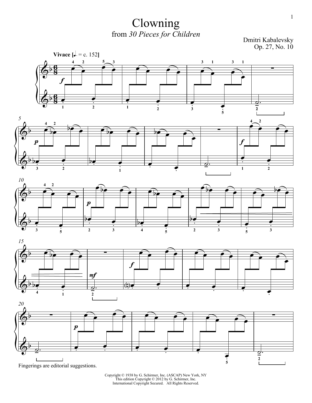 Download Richard Walters Clowning Sheet Music and learn how to play Piano PDF digital score in minutes