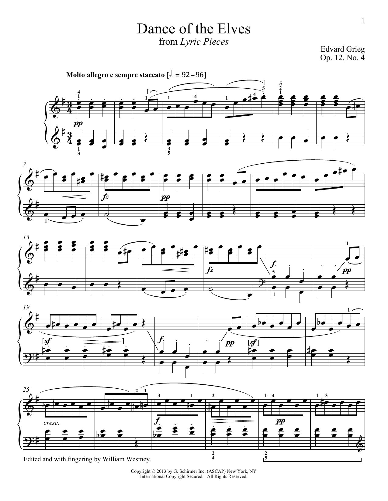 Download Richard Walters Elves' Dance, Op. 12, No. 4 Sheet Music and learn how to play Piano PDF digital score in minutes