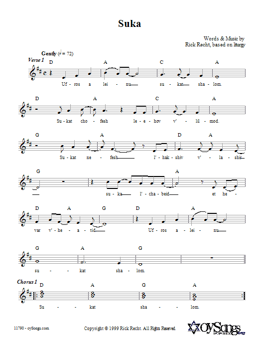 Download Rick Recht Suka Sheet Music and learn how to play Melody Line, Lyrics & Chords PDF digital score in minutes