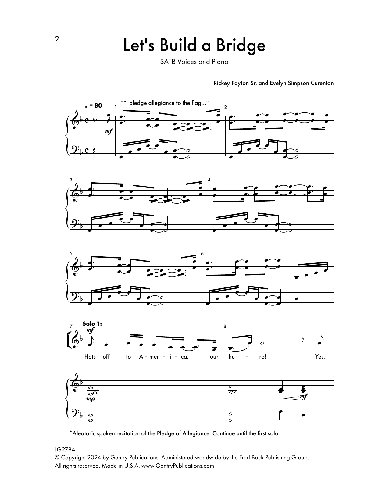 Download Rickey Payton Sr. and Evelyn Simpson Curenton Let's Build A Bridge Sheet Music and learn how to play SATB Choir PDF digital score in minutes