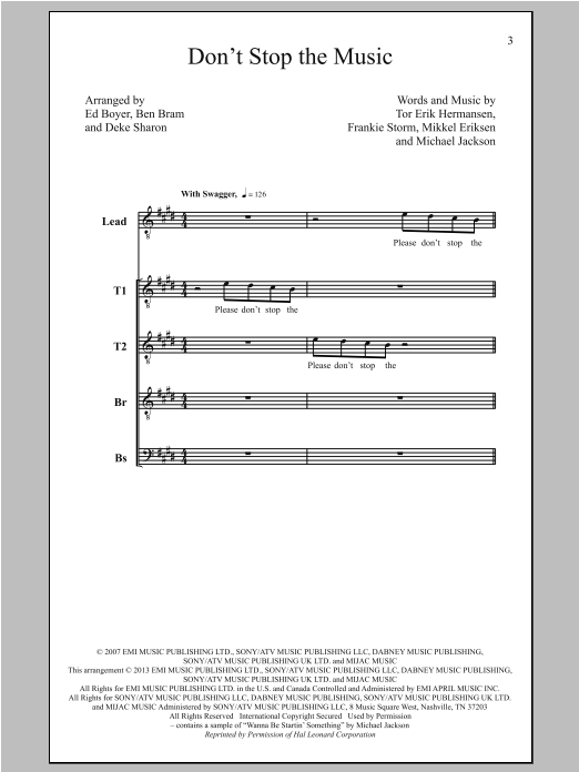 Download Rihanna Don't Stop The Music (arr. Deke Sharon) Sheet Music and learn how to play TTBB PDF digital score in minutes