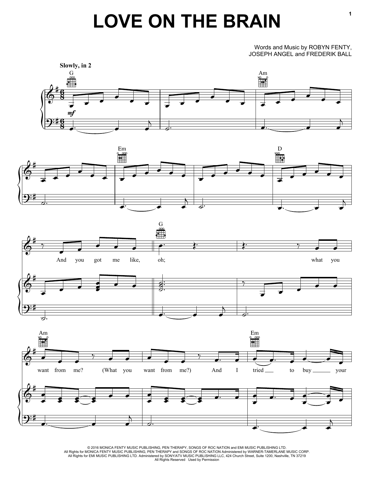 Download Rihanna Love On The Brain Sheet Music and learn how to play Ukulele PDF digital score in minutes