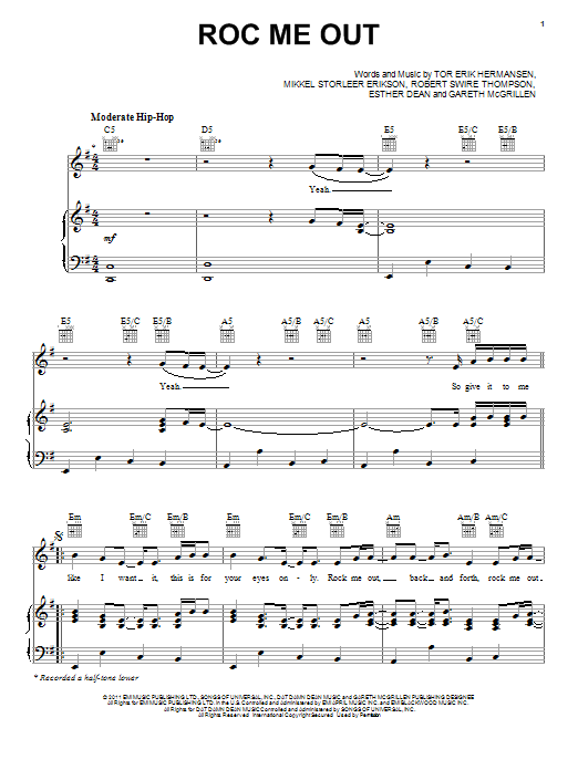 Download Rihanna Roc Me Out Sheet Music and learn how to play Piano, Vocal & Guitar (Right-Hand Melody) PDF digital score in minutes