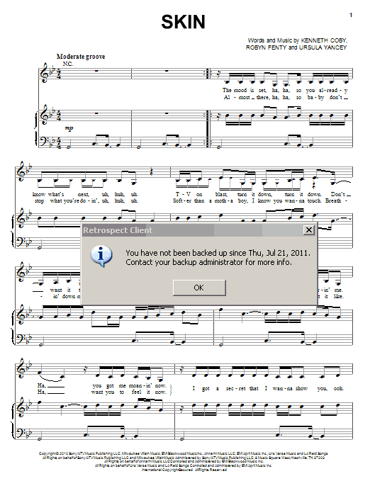 Download Rihanna Skin Sheet Music and learn how to play Piano, Vocal & Guitar (Right-Hand Melody) PDF digital score in minutes