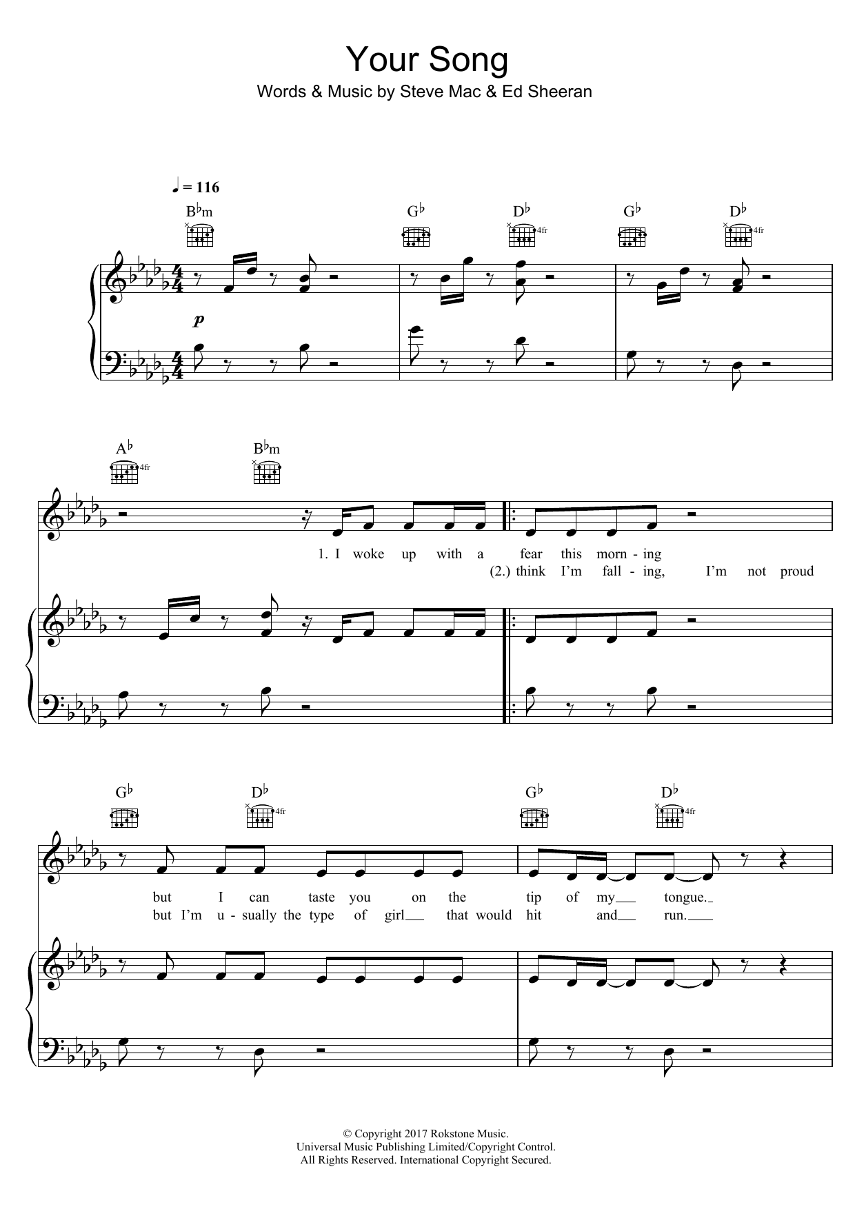 Download Rita Ora Your Song Sheet Music and learn how to play Piano, Vocal & Guitar (Right-Hand Melody) PDF digital score in minutes