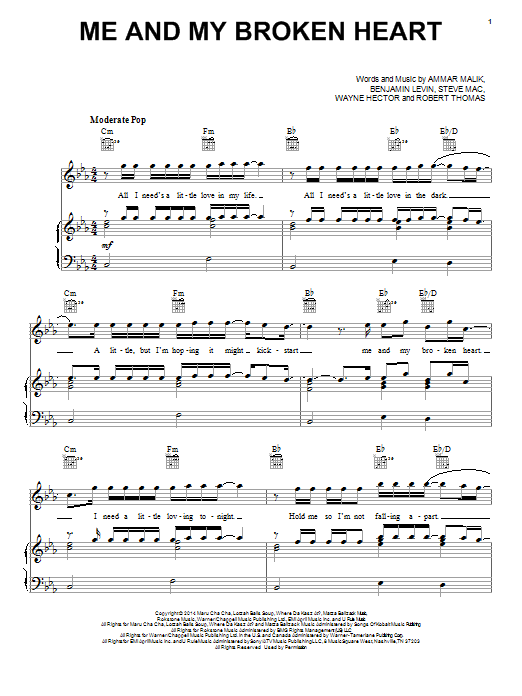 Download Rixton Me And My Broken Heart Sheet Music and learn how to play Piano, Vocal & Guitar (Right-Hand Melody) PDF digital score in minutes