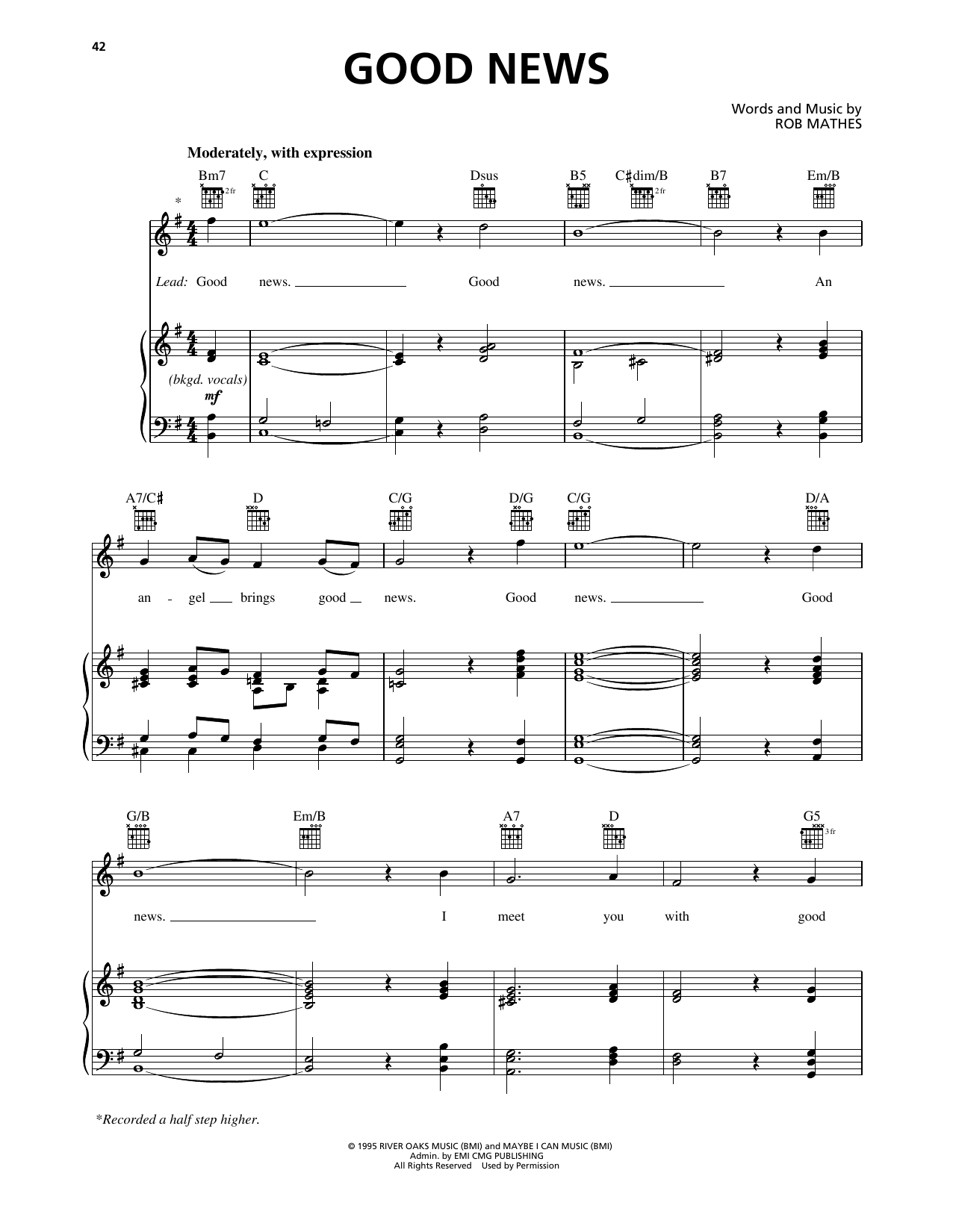 Download Rob Mathes Good News Sheet Music and learn how to play Easy Guitar Tab PDF digital score in minutes